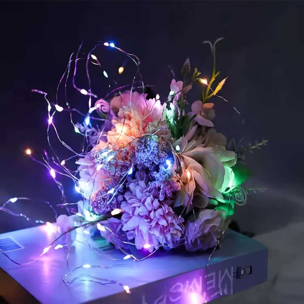 15pcs LED Fairy Lights 3 Lighting Modes Silvery Wire Fairy Lights Button Battery Powered String Lights for DIY Decoration XJ250612