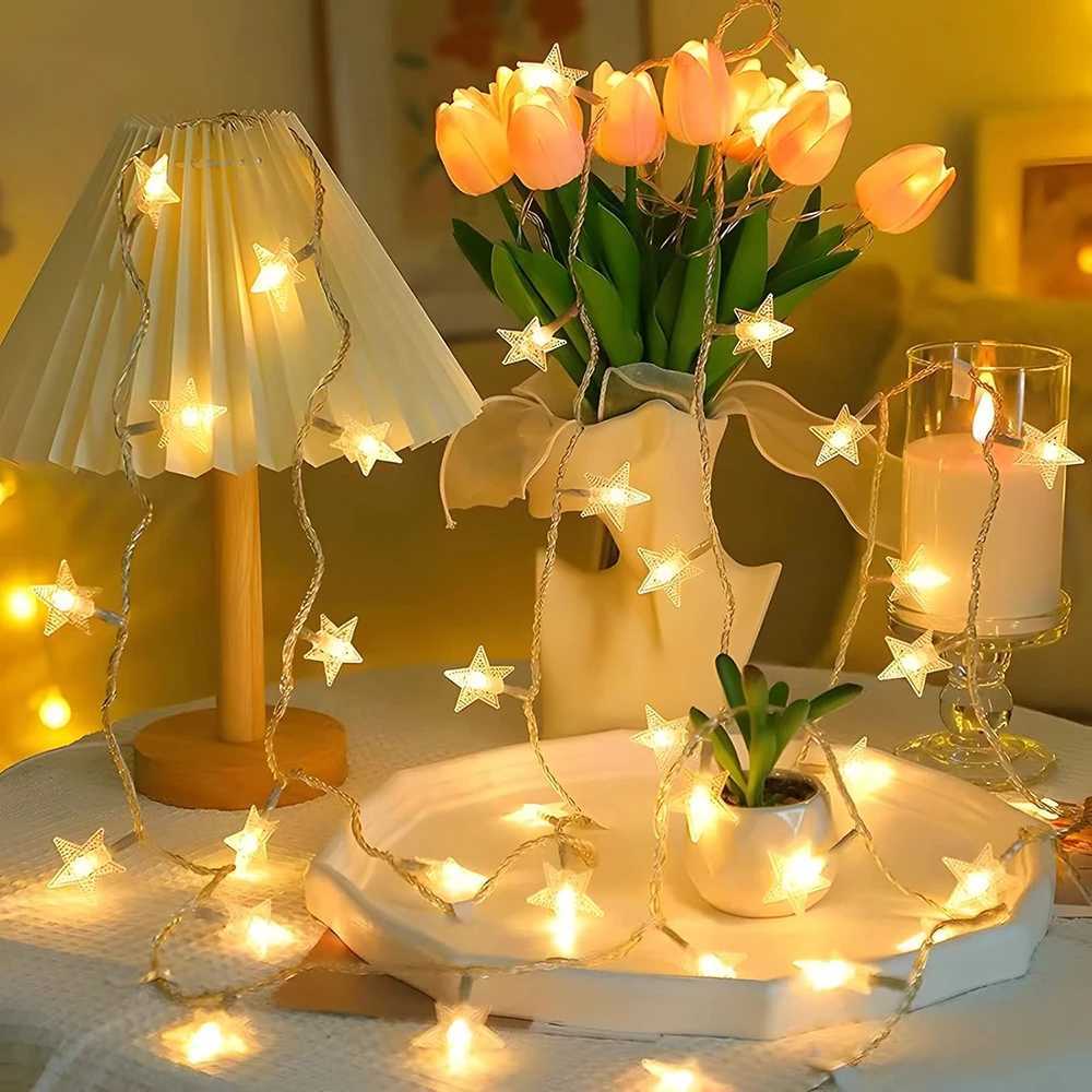 LED Star String Lights USB/Battery Operated Fairy Lights Christmas Garland For Party Wedding Home Outdoor Patio Decoration XJ250612