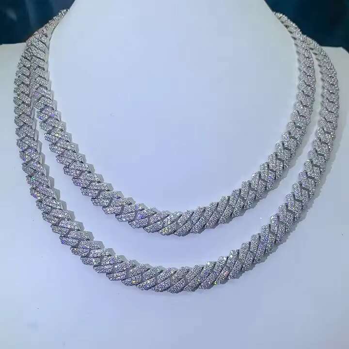 OACOCA OACOCA Fashion Iced Cuban Chain Vvs Moissanite Hip Hop Jewelry 8mm 10mm Custom Necklace