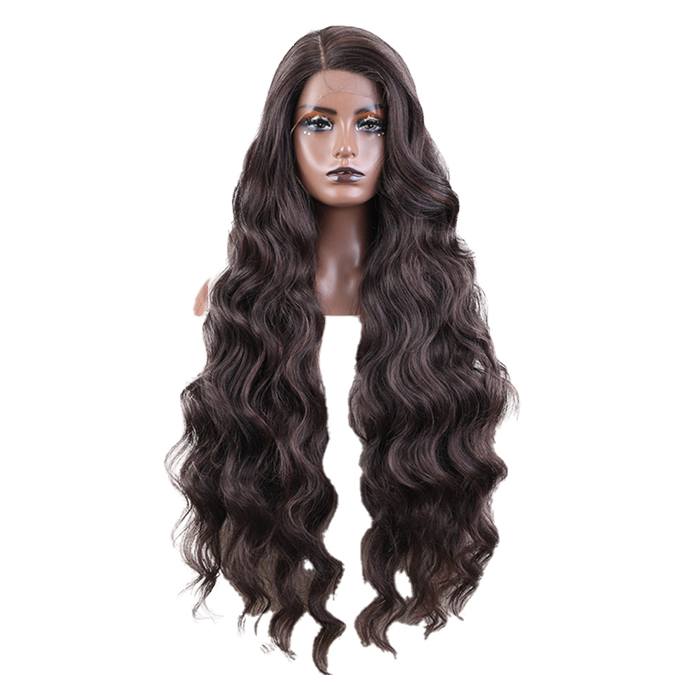 Rebecca Fashion Body wave 36Inch Long Hair for Women Daily Synthetic wig High Temperature Fiber 150% Density