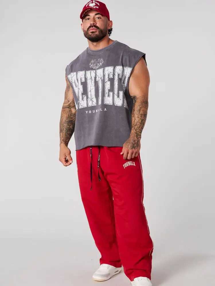 Summer New Mens Oversized fallow Sleeveless top Cotton Sports Fitness Short Sleeve Joggers Gym Running Training waistcoat X250613