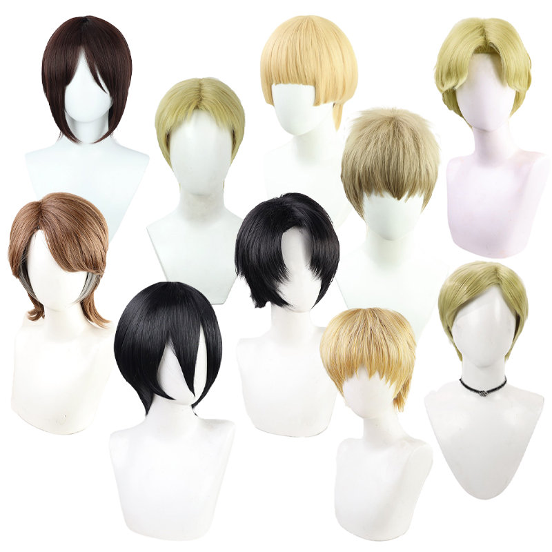 Free Man Attacking giants Eren Jaeger Yelena Zeke Jaeger Mikasa Ackerman Levi Ackerman Armin Arlert cosplay wig