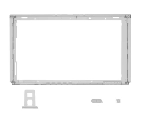 eXtremeRate DIY Housing Shell Clear Replacement Faceplate Front Frame with Volume Up Down Power Buttons for NS Switch Console