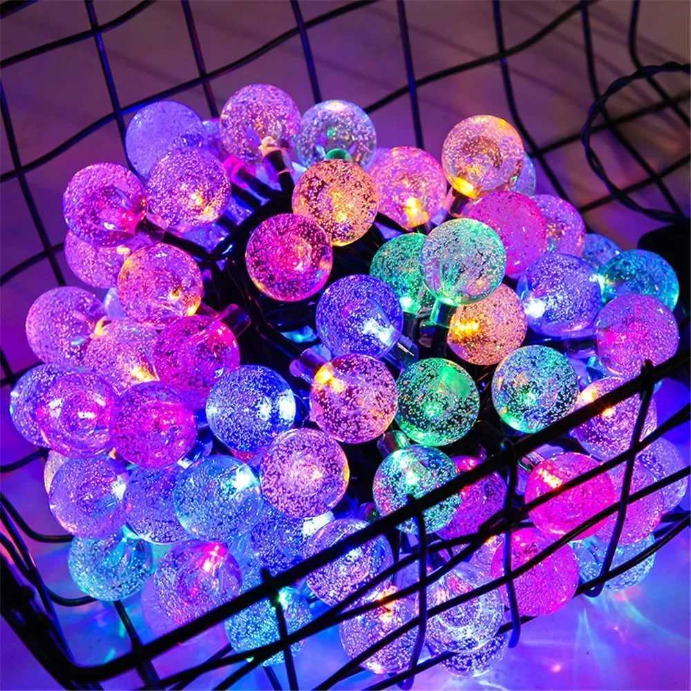 Solar String Lights Garden Outdoor Crystal Ball Fairy Light Home Patio Yard Christmas Wedding Tree Decoration Lamp XJ250612