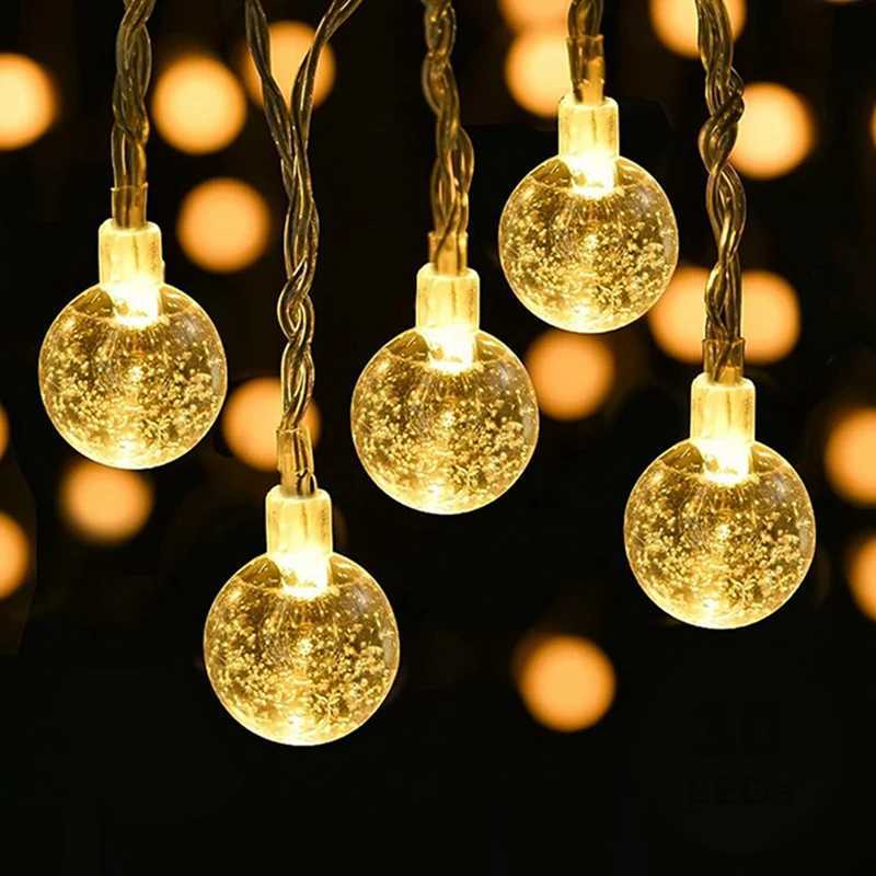 10/20/30/40LED Globe String Lights Fairy Lights Battery Operated String Lights Waterproof For Party Patio Garden Christmas Decoration XJ250612
