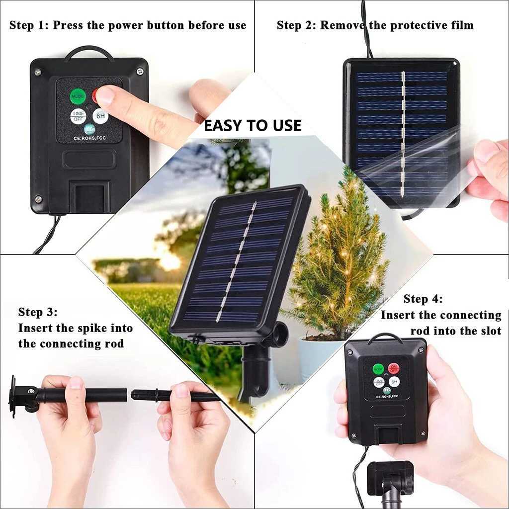 Solar string lights with 8-mode timer waterproof fairy lights for courtyard Christmas tree party garden decoration XJ250612