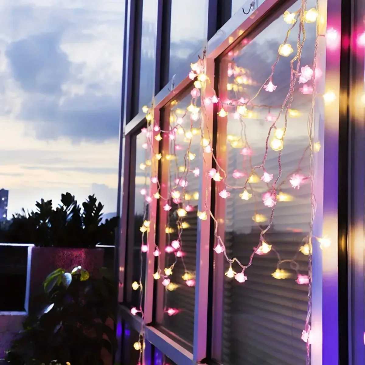 1pc LED Cherry Blossom String Lights Fairy LED Lights Girl Heart Indoor Decorative String Lights For Home Garden Lawn Decoration XJ250612