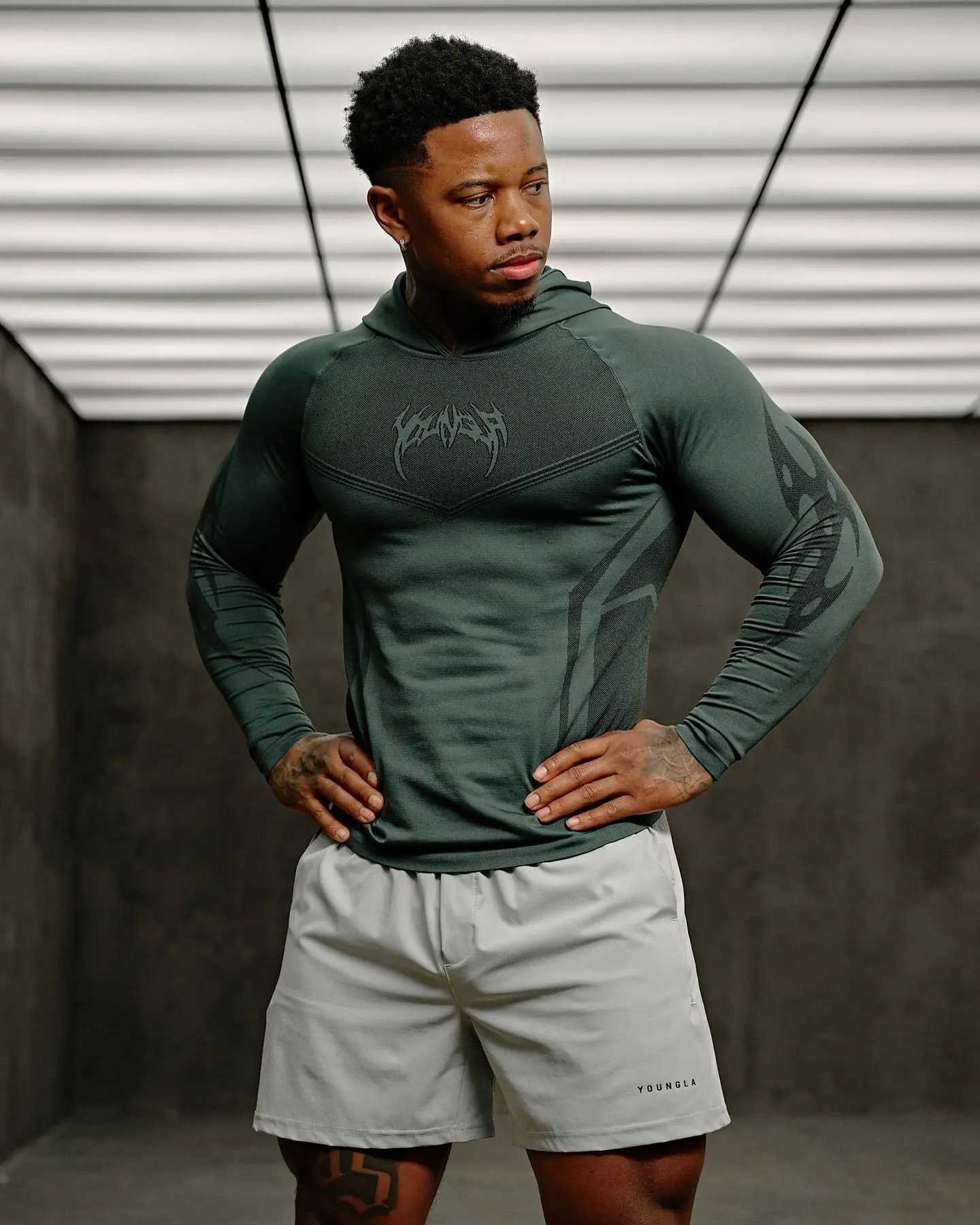 Warrior Tight Hoodie Jogger Gym Fitness Stretch Hoodie Training Coat Outerwear X250613