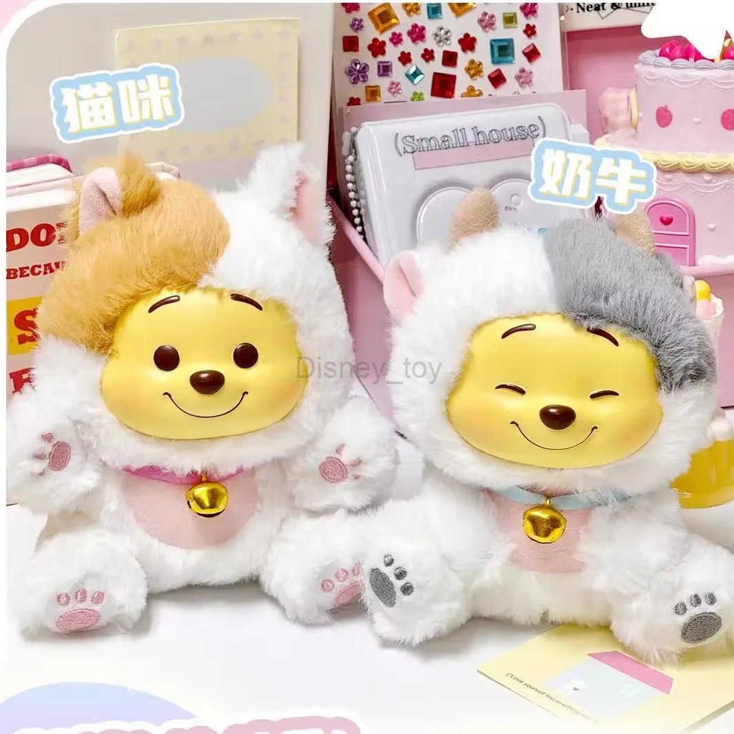 In Stock Disney Pooh Bear Pendant Blind Box Series Naughty Party Vinyl ChildrenS Toy Cute Model Birthday Gift Ornament Collect Y250613