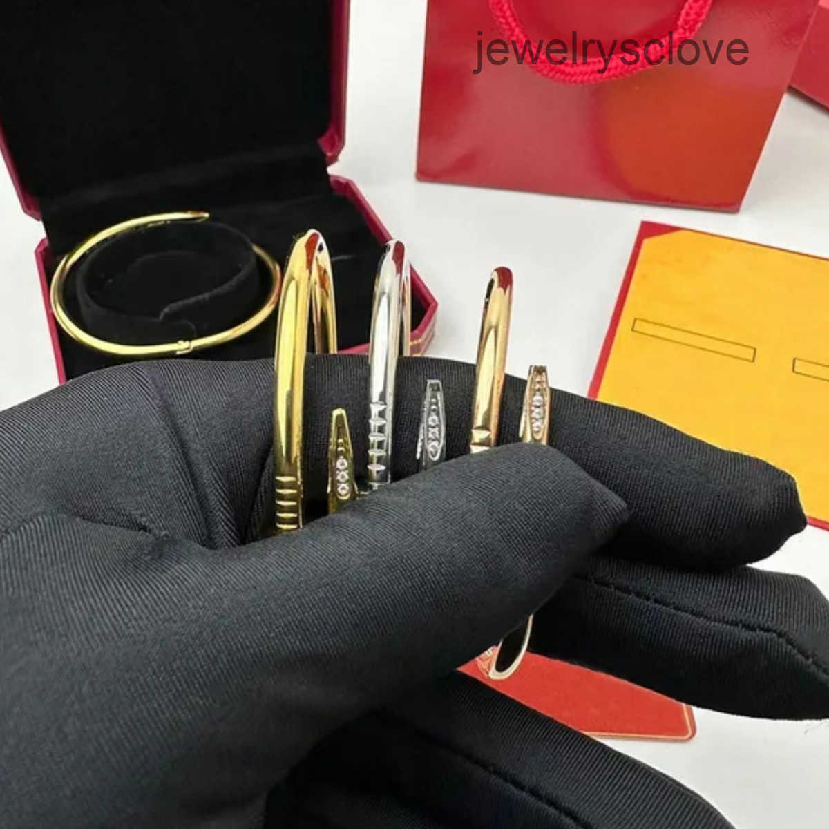 Juste Luxury original designer nail bangle jewelry 316L stainless steel silver gold rose diamond bracelets bangles boy men women girl 16CM 19CM 22CM