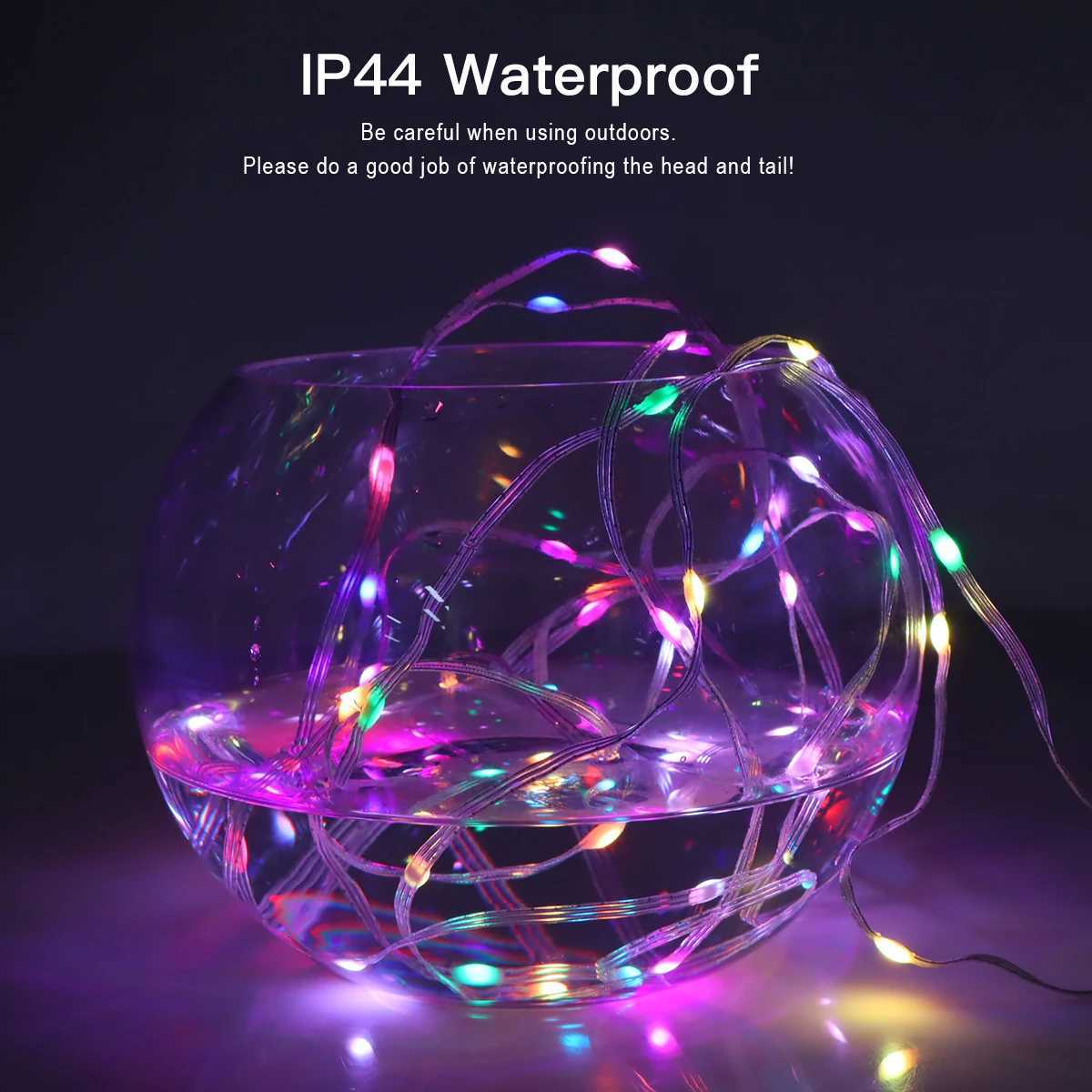 40M RGBIC LED String WS2812B Bluetooth USB Music Dream Color Light 5V Christmas Birthday Party Garland Decoration Fairy Lights Home XJ250612
