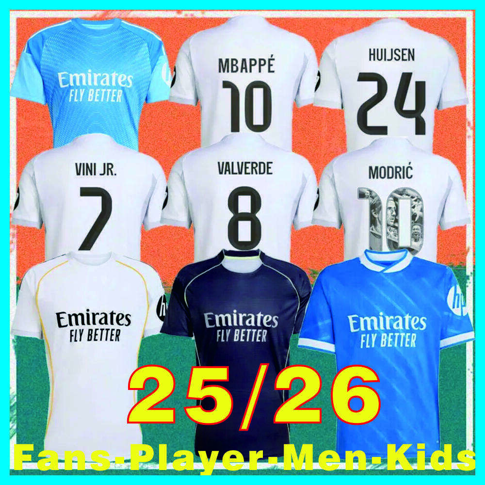 25 26 BELLINGHAM Real 4th Madrids soccer Jerseys 2025 MBAPPE VINI JR RODRYGO RUDIGER HUIJSEN VAERDE CAMAVINGA MODRIC kids kit Football shirt uniforms