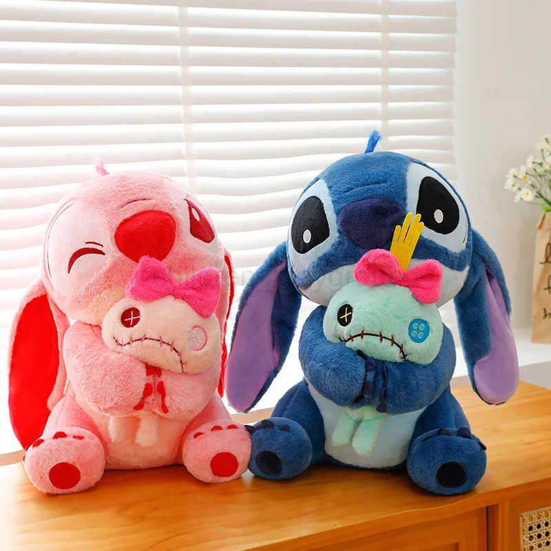 DISNEY30-45cm Disney Lilo Stitch Doll Scrump Cartoon Pink Angel Plush Toy Cute Anime Soft Stuffed Kawaii ChildrenS Birthday Gift W250623