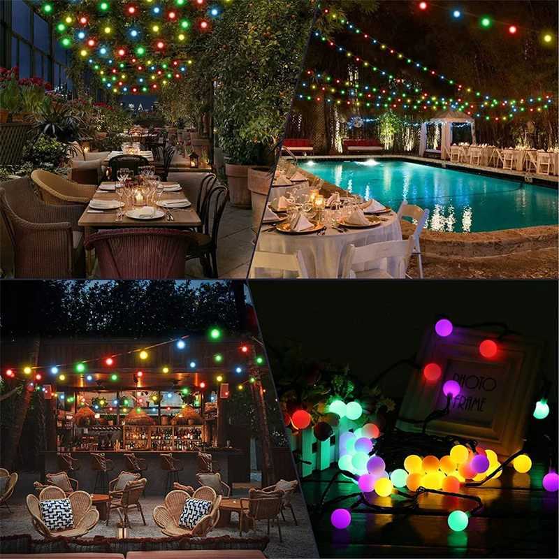 5M 7M 12M LED Light String Solar Fairy Ball Light Festive Light Garland Christmas Wedding Outdoor Garden Ramadan Decoration 2025 XJ250612
