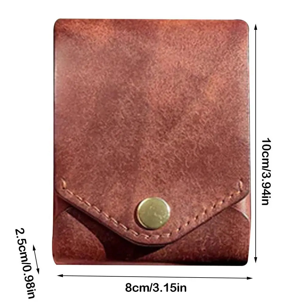 Waterproof Multifunctional Compact Wallet Handmade PU Leather Built-in Pen Slot Front Pocket Wallets Money Clip Travel 250612 - view 7