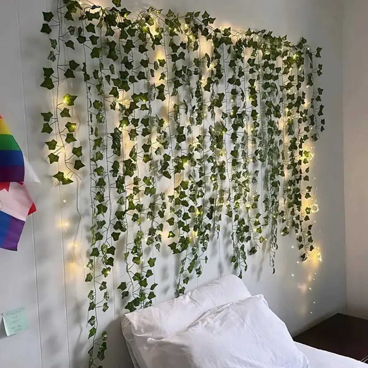 12 Packs Vine Hanging Garland String Light Artificial Ivy LED String Light For Bedroom Wedding Party Garden Wall Room Home Decor XJ250612
