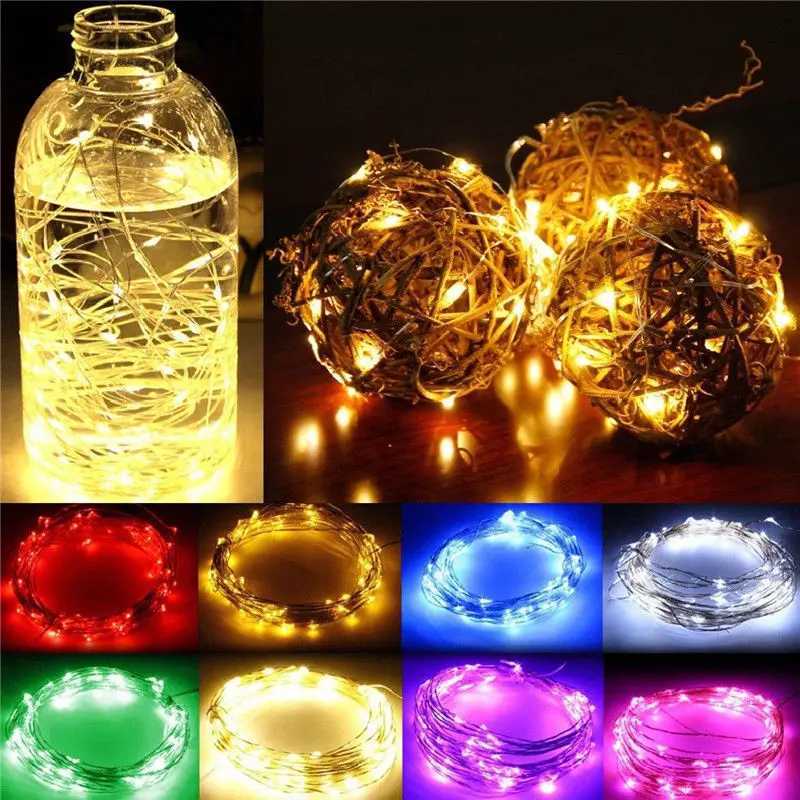 1M 2M 3M 5M 10M Copper Wire LED String Lights Holiday Lighting Fairy Garland For Christmas Tree Wedding Party DecorationXJ250612