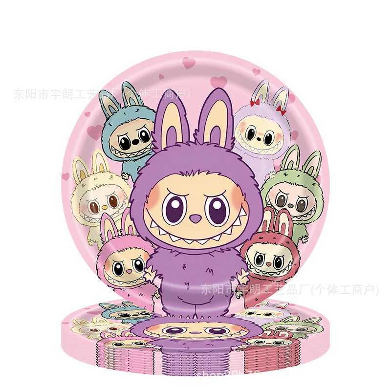 Labubu Birthday Tableware Set Cute Napkins Cup Plate Supplies Disposable Tableware for Halloween Christmas Gift Z250613
