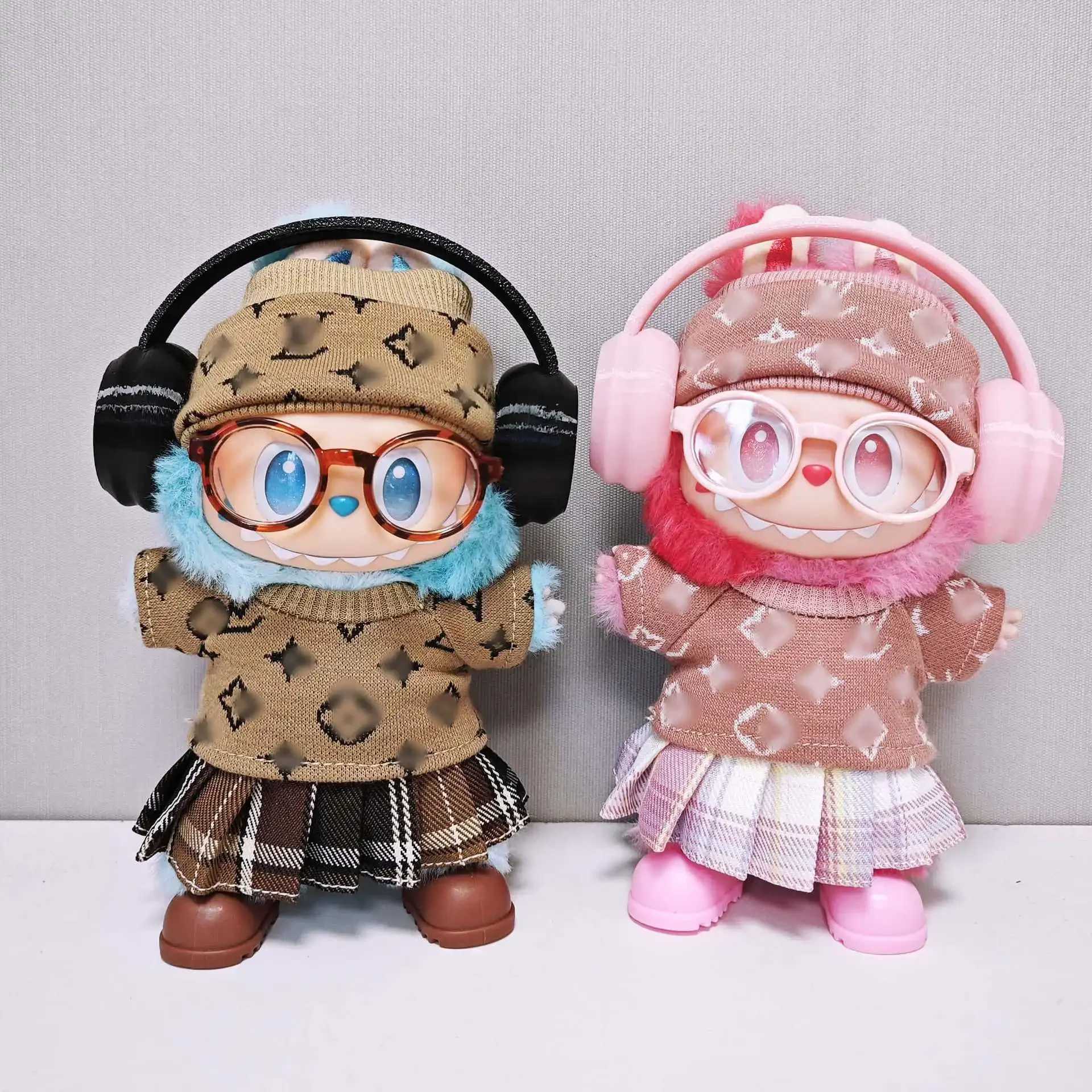 Labubu Doll Clothes Knit Hat Dress Shoes 6-Piece Set for 1st/2nd/3rd Gen XJ250613