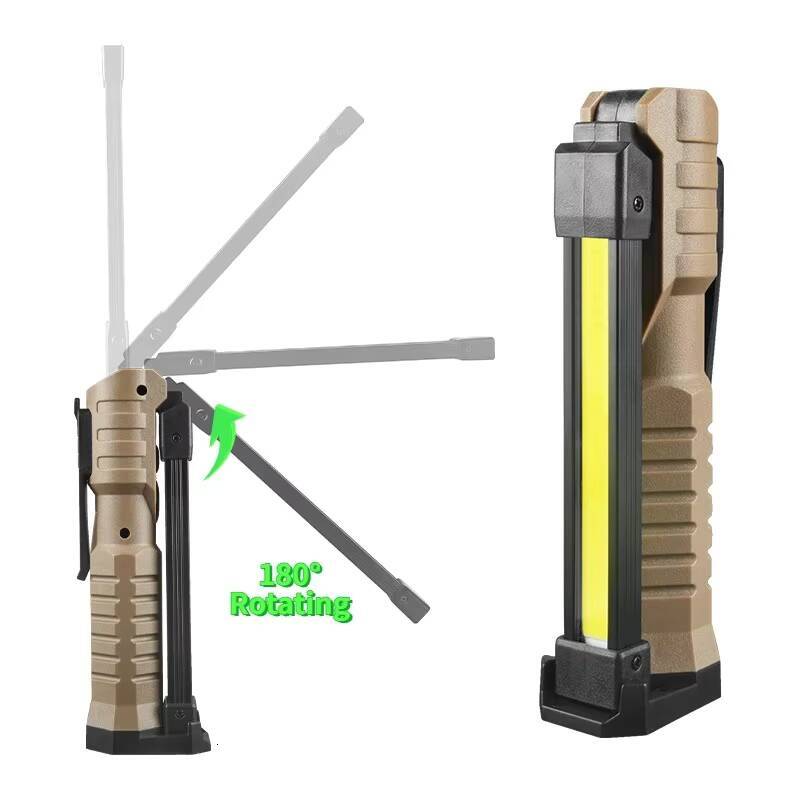 Rechargeable LED Portable Flash COB Folding Magnet Strong Light with Built-in Battery Camping Emergency Work Lamp