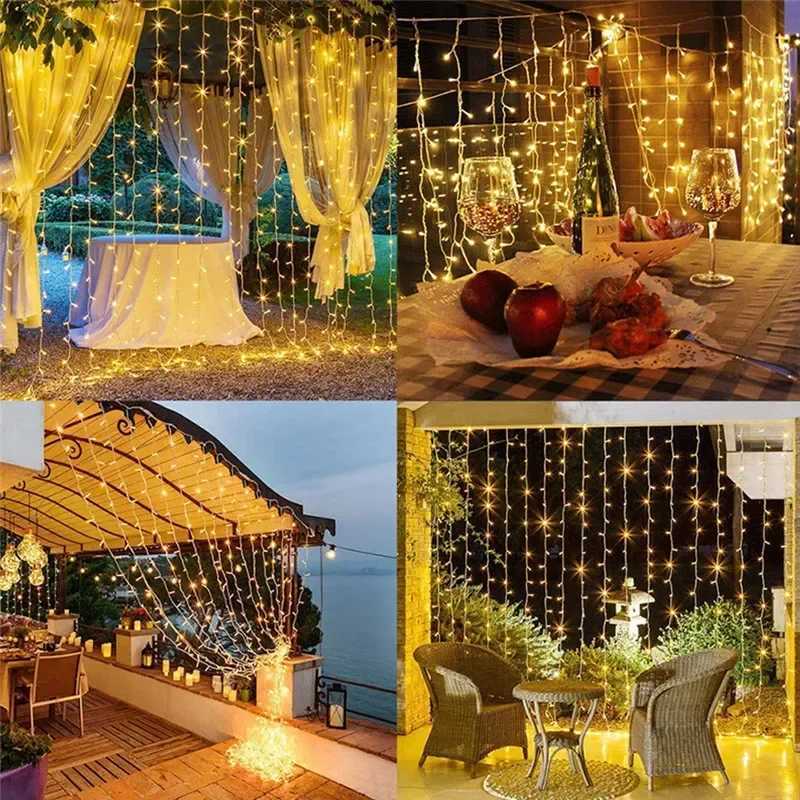 Christmas Decoration 2024 Lights LED Wedding Outdoor Street Garland Fairy Light Garden String for Room Lighting Waterproof StripXJ250612