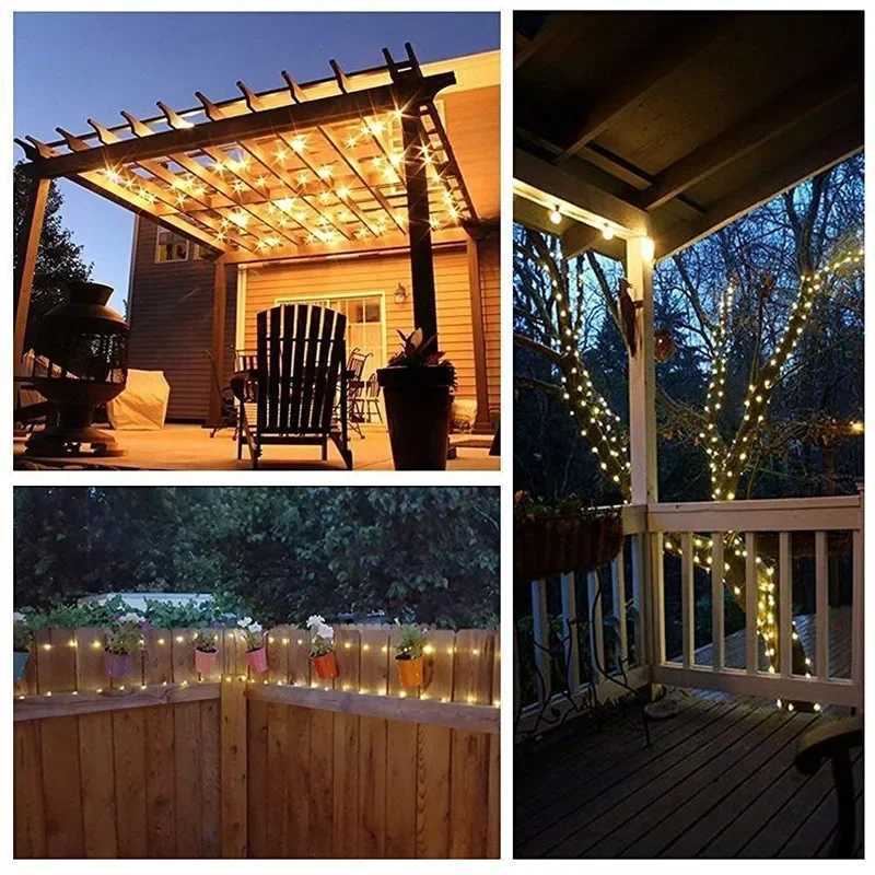 Solar LED Light Outdoor Waterproof Fairy Lights String Christmas Halloween Decoration Festoon Garden LED Lamp Party Supplies XJ250612