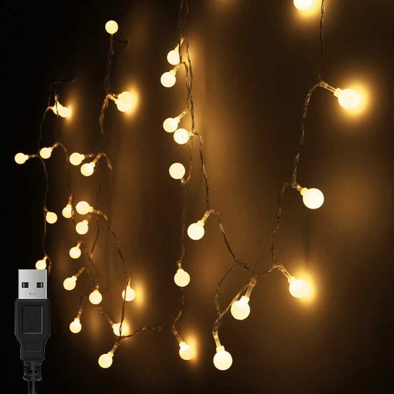 10/20/40/80 LED Globe String Lights USB Operated Fairy Light for Garden Christmas Wedding Party Camping Atmosphere Decoration XJ250612