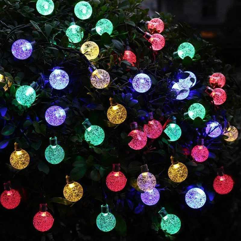 5/7/12m Outdoor LED Crystal Globe Light Solar Fairy Light Solar String Light for Easter Wedding Party Decoration XJ250612