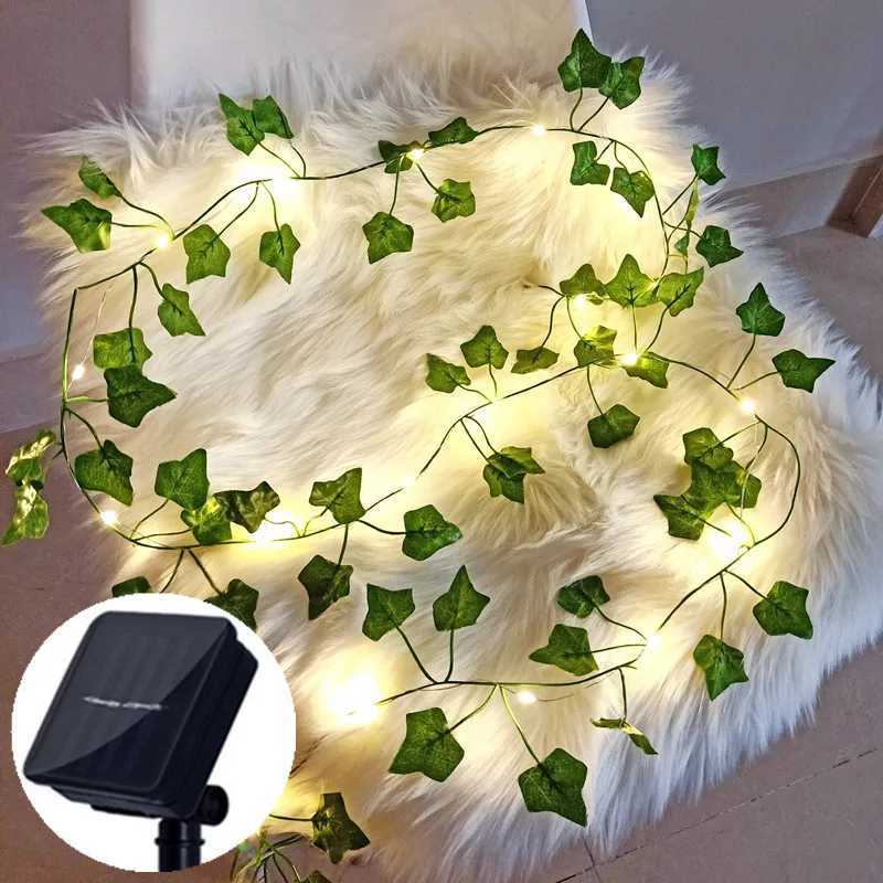 Solar Sunflower LED String Lights Artificial Sun Flower Maple Leaf Outdoor Light Up Your Garden Christmas New Year Decoration XJ250612