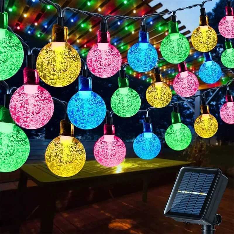 Solar String Lights Garden Outdoor Crystal Ball Fairy Light Home Patio Yard Christmas Wedding Tree Decoration Lamp XJ250612