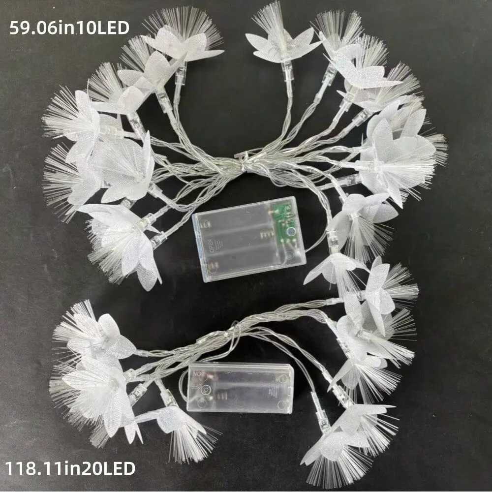 1PC 1.5M10LED/3M20LED artificial fiber optic flower battery box fairy light string excluding battery used for party decorationXJ250612