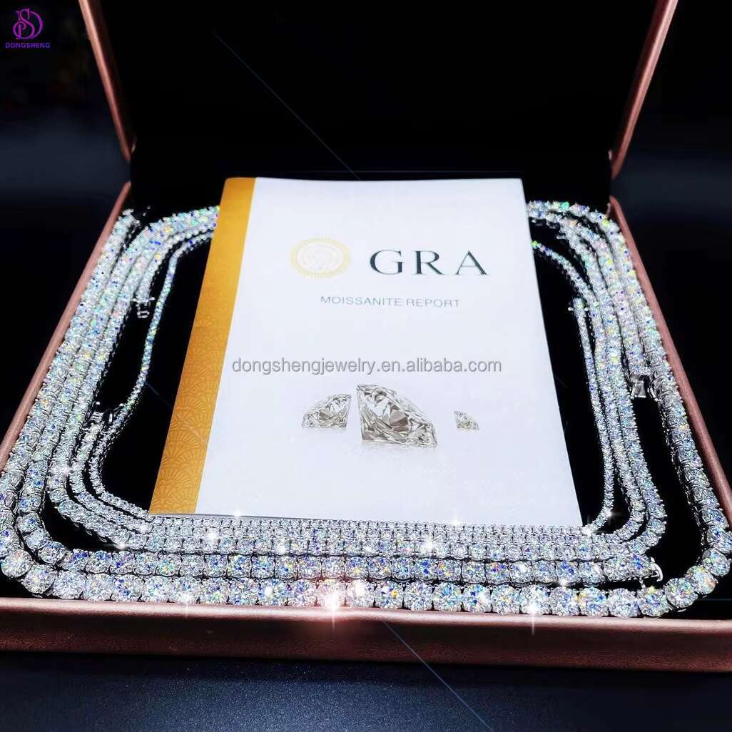 High Quality Fashion 925 Silver Jewelry 5mm 6mm 7mm Iced Out Vvs Moissanite Diamond Tennis Chain Bracelet for Men and Woman