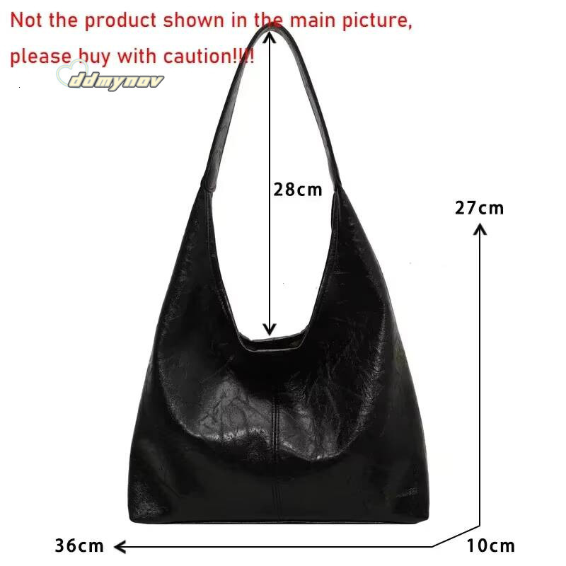 Big Black Shoulder Bags for Women Large Hobo Shopper Solid Color Quality Soft Leather Crossbody Handbag Lady Travel Tote Bag ddmynov