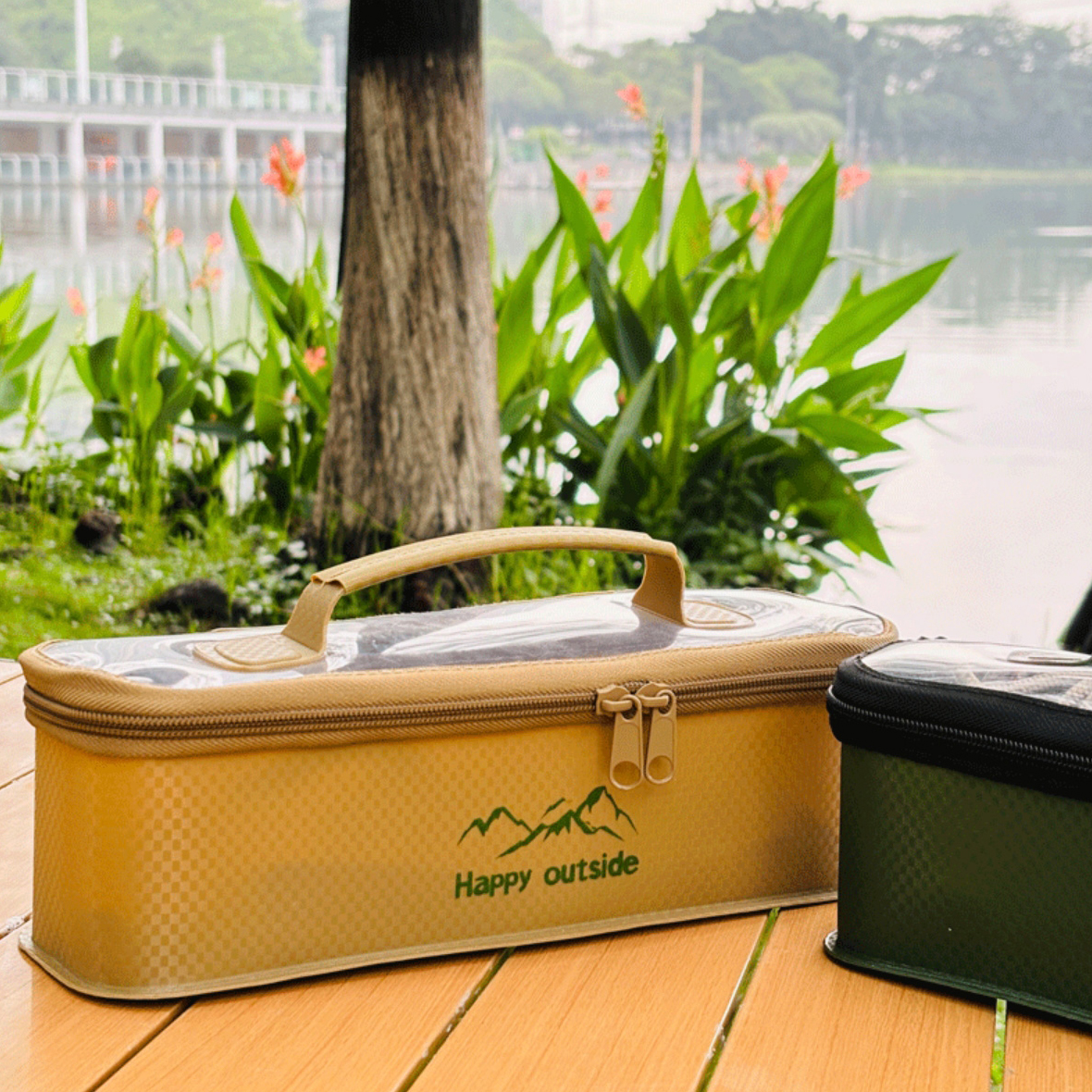 Compact Waterproof Travel Organizer - Foldable MULTI-FUNCTION Storage Bag for Toiletries/First-Aid/Camping Accessories (Sand Khaki)
