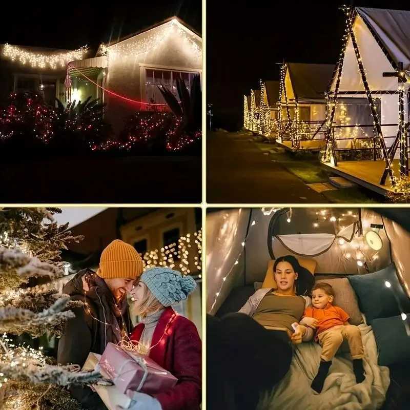 Camping Light String Warm Light USB Charging Outdoor Portable Camping Light with 5 Modes Durable Halloween Fairy Christmas Light XJ250612