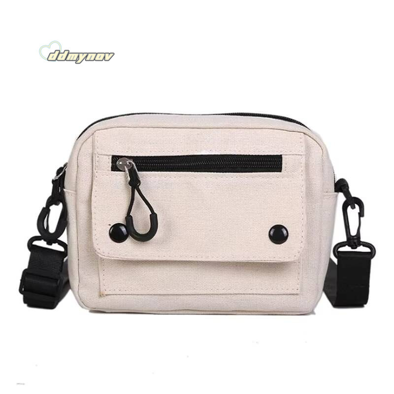 Women Canvas Handbags Korean Mini Student Cell Phone Simple Small Crossbody Casual Ladies Zipper Shoulder Bag ddmynov