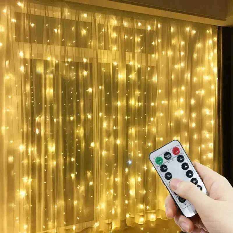USB Curtain LED String Lights 3/4/6M Remote Control Bedroom Holiday Wedding Birthday Christmas Decoration Fairy Garland Lamp XJ250612