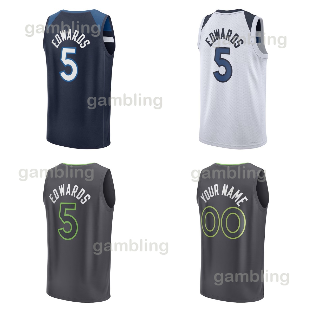 Dillingham Edwards 2024/25 City Edition Basketball Jersey Gobert Ingles Randle DiVincenzo Conley Stitched any name and number