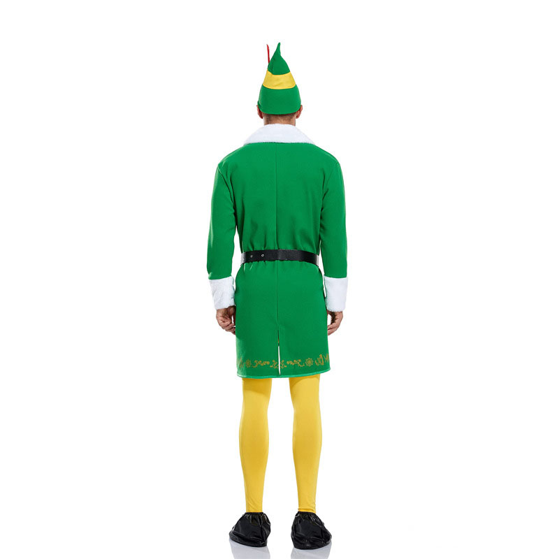 Wholesale Mascotte Costume Adult Size Elf Couple Christmas Santa Outfits Mens Elf Buddy the Elf Xmas Costume