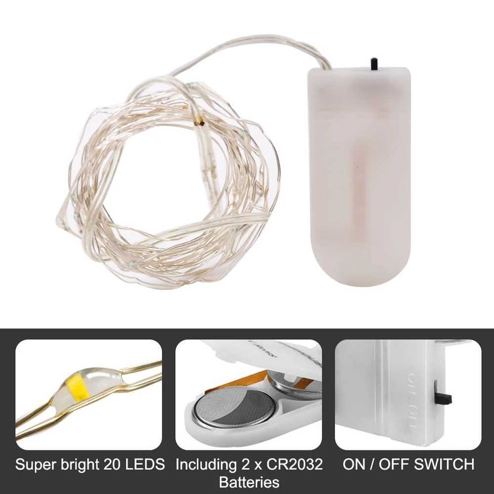 20 40LEDs Fairy Lights Battery Operated Copper Wire LED String Lights Waterproof for DIY Wedding Party Bedroom Christmas Decoration XJ250612