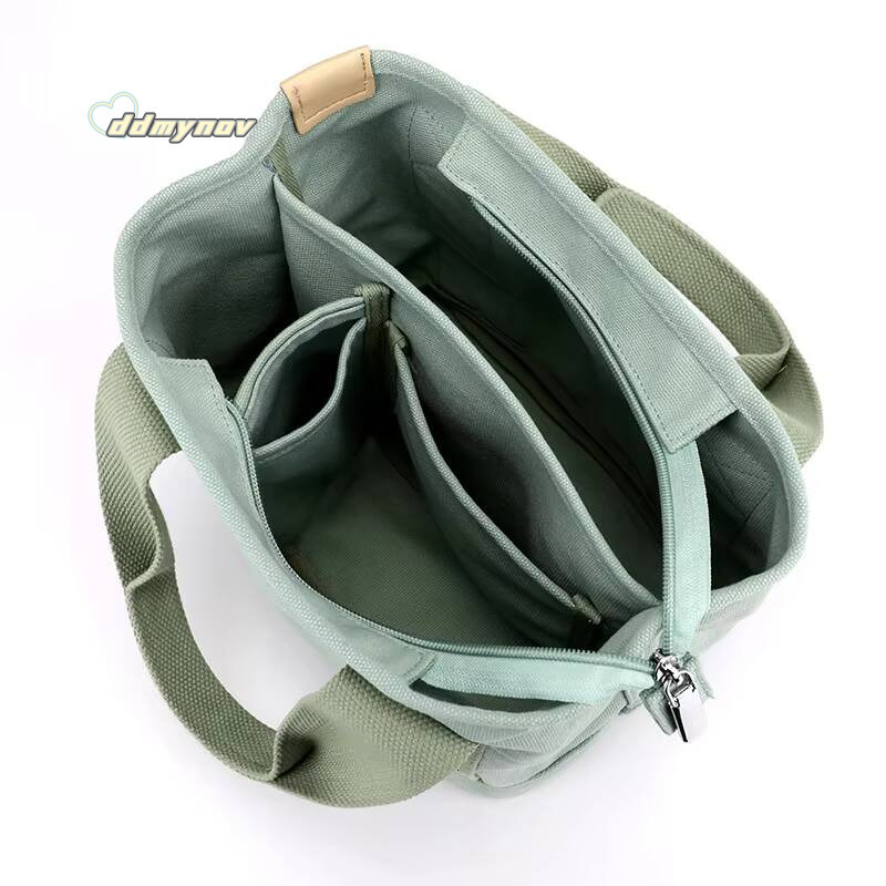 Xierya Women Small with Zipper Fashion Lady Single Shoulder Portable Thickened Canvas Mobile Phone Bucket Tote Bag ddmynov