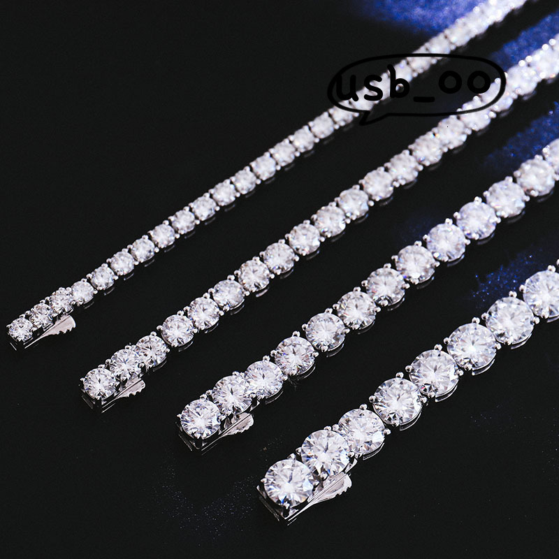OACOCA Moissanite Tennis Bracelet 925 Sterling Silver GRA Moissanite Tennis Bracelet Tenis Bracelet Moissanite 2mm 3mm 4mm 5mm