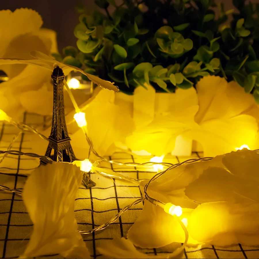 LED simulation ginkgo leaf and leaf light string small colored lights ins girls heart network red lightXJ250612