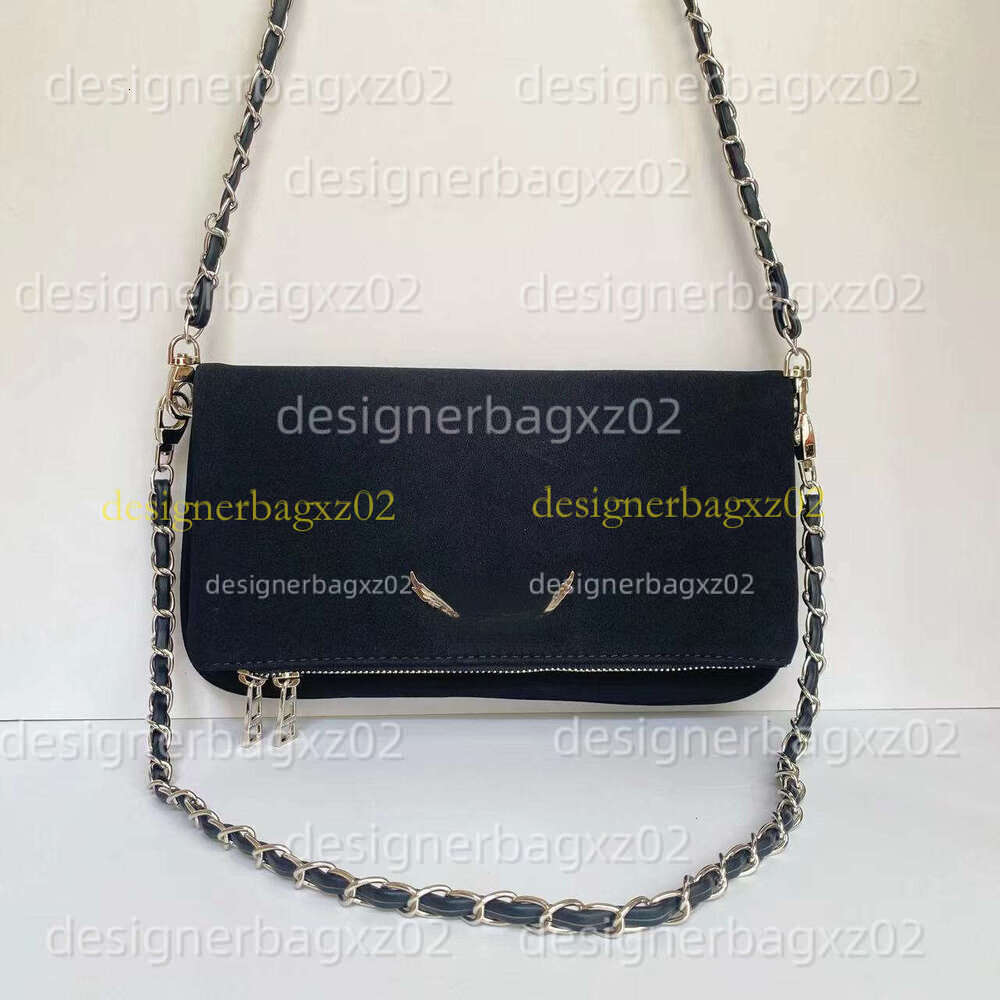 Sac ZV Bag Designer Zadigevoltaire Bags French Genuine Leather Small Square European And American Fashion Versatile Wing Underarm Shoulder Crossbody Mkor Handbag