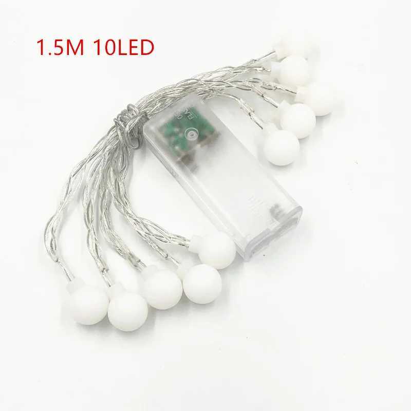 New Holiday Party Decor Light String 1.5M 10 LED Crystal Clear Ball Fairy String Light Wedding Party Outdoor Decor Lamp XJ250612