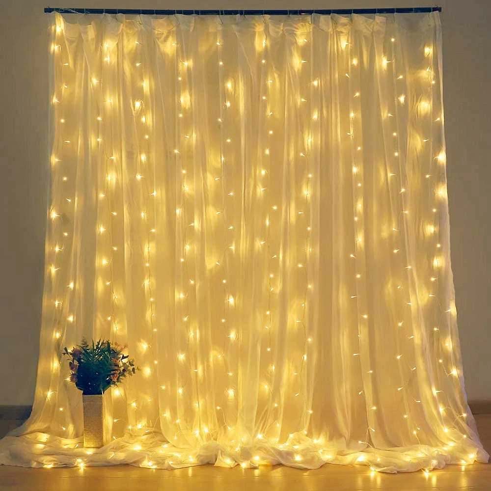 LED Icicle Curtain String Fairy Lights Christmas Lights Garland For Christmas New Year Wedding Home Room Patio Party Decoration XJ250612