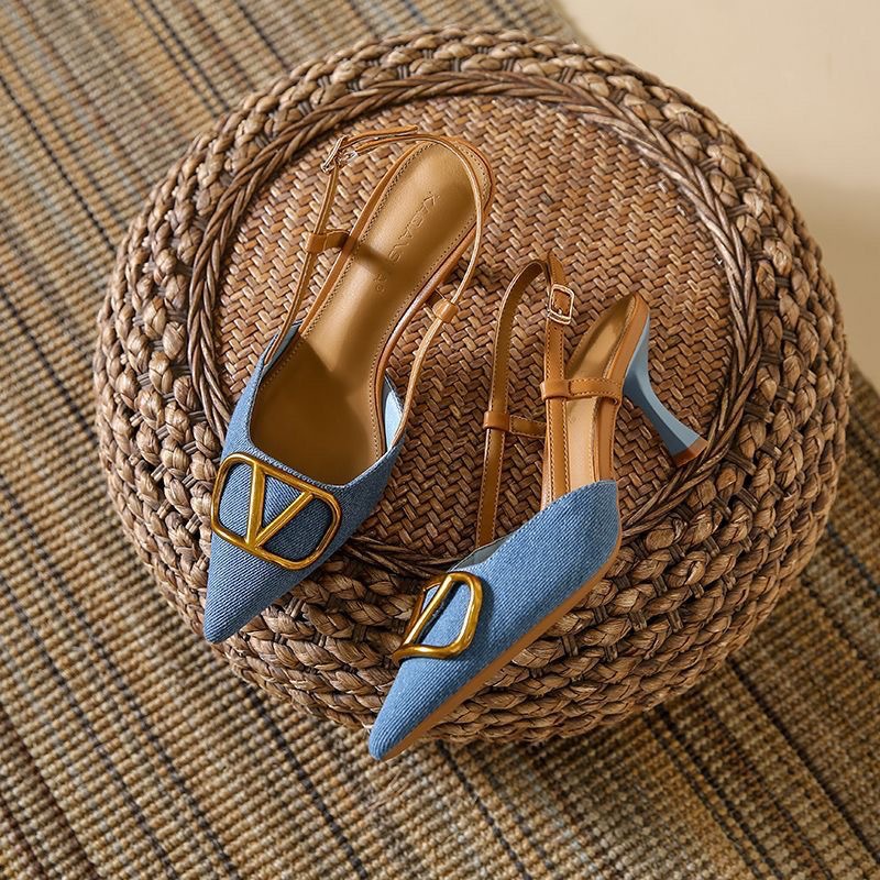 free shipping new designer Dress Shoes high heels sandals women Stiletto Heel womens indoor outdoor casual denim pointed toe shoe trainers
