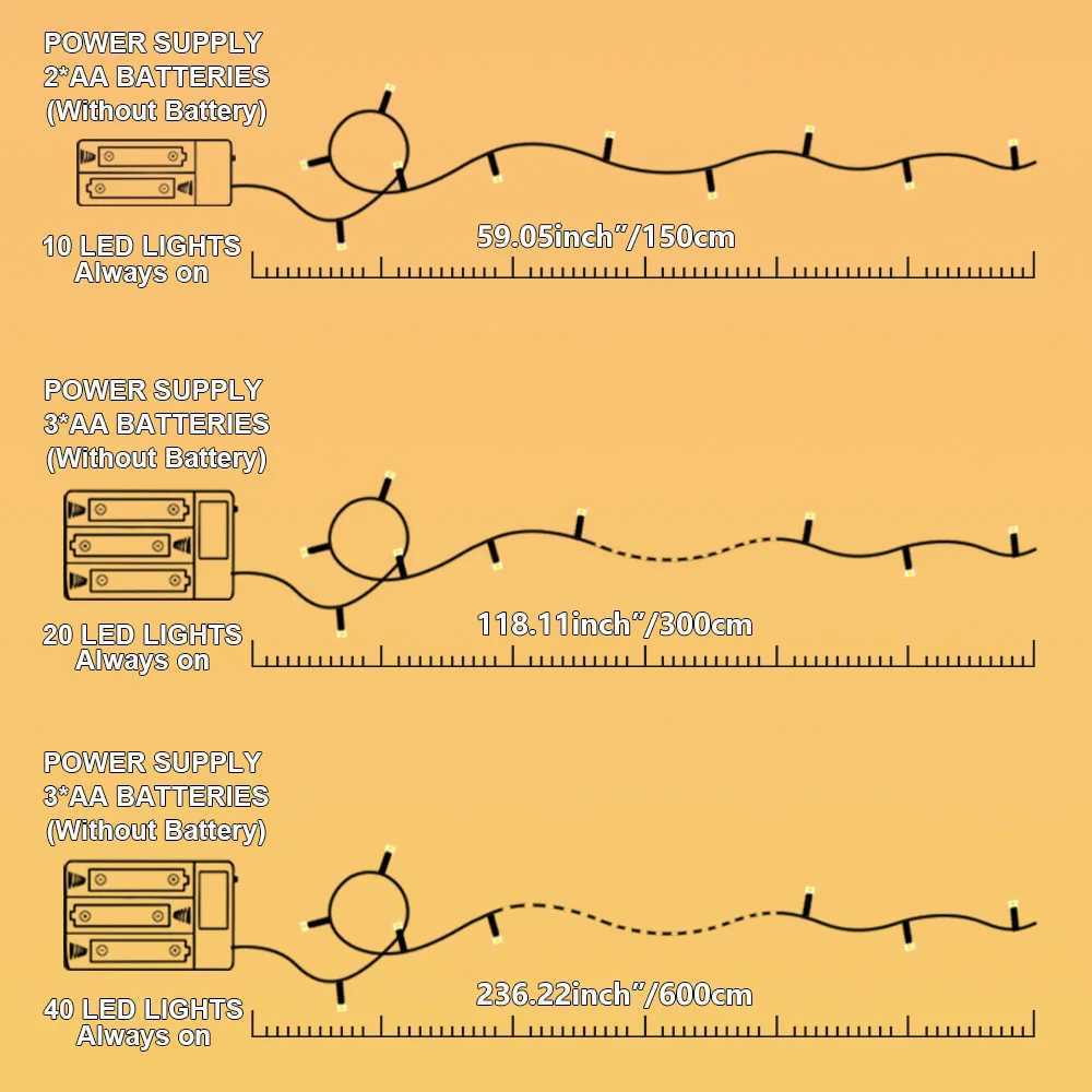 Star Moon String Lights Battery Operated 40/20/10 LED for Bedroom Room Office Home Window Camper Indoor Christmas Tree DecorationsXJ250612