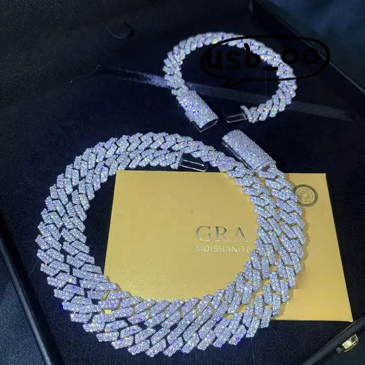 OACOCA OACOCA Fashion Iced Cuban Chain Vvs Moissanite Hip Hop Jewelry 8mm 10mm Custom Necklace