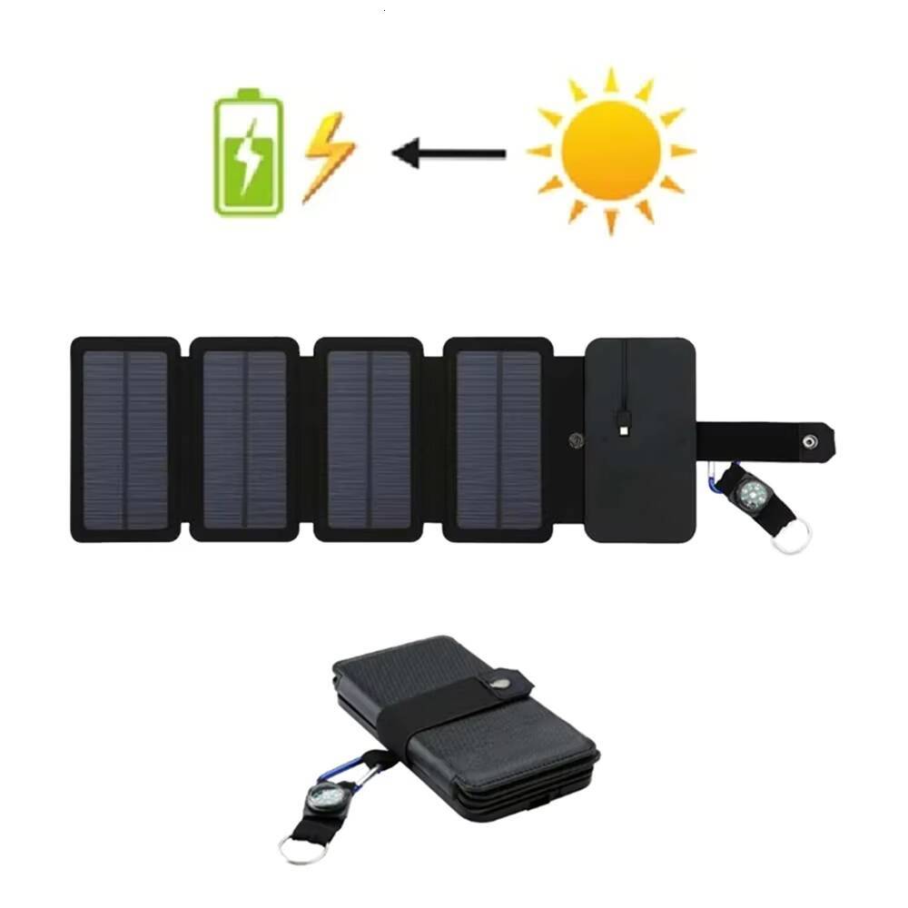 Outdoor Solar Panel Charger Foldable Camping Hiking Backpacking Travel Smartphone Power Portable 5V 2.4a USB Output Device tues